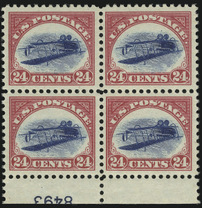 Inverted Jenny plate block