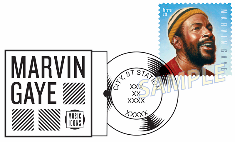 Marvin Gaye Music Icons U.S. 2019 virtualstampclub