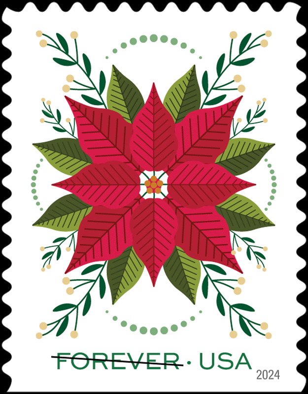 USPS Global Poinsettia 2 Sheets of 10 International First Class Forever US Postage Stamps Mail Holiday Celebration Flower (20 Stamps)
