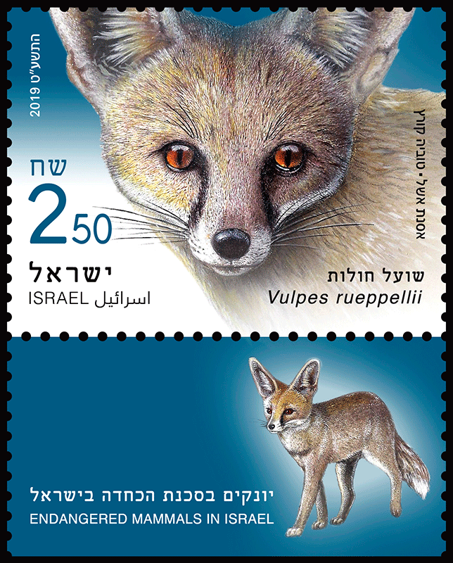 Israeli Fox Endangered Mammals (Israel 2019) | virtualstampclub.com